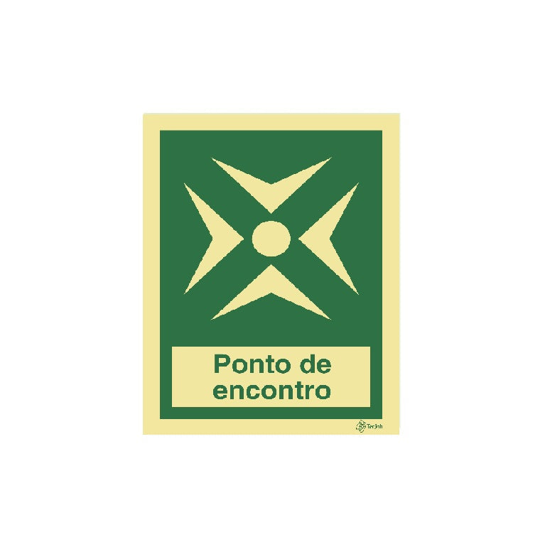 Sinal Ponto de Encontro - Fotoluminescente  200x300mm