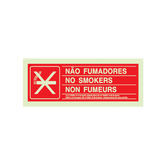 Sinalética Não Fumadores - PVC OPACO 160x55mm