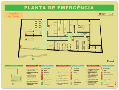 Planta de Emergência 600x400 mm (A2) - Segurança Primeiro
